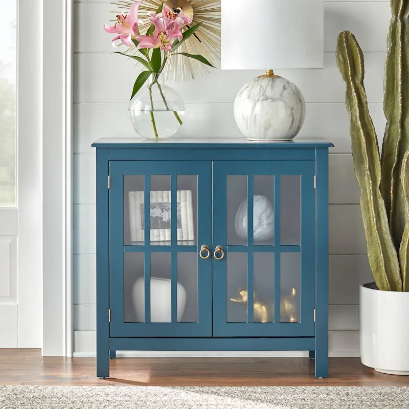 Portland 2-Door Glass Cabinet by Simple Living 26
