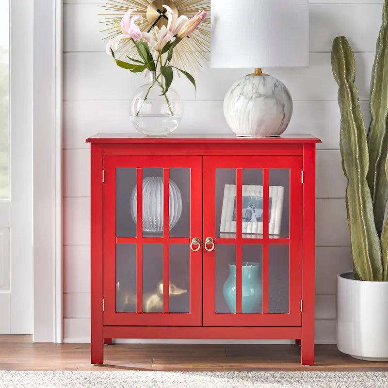Portland 2-Door Glass Cabinet by Simple Living 5