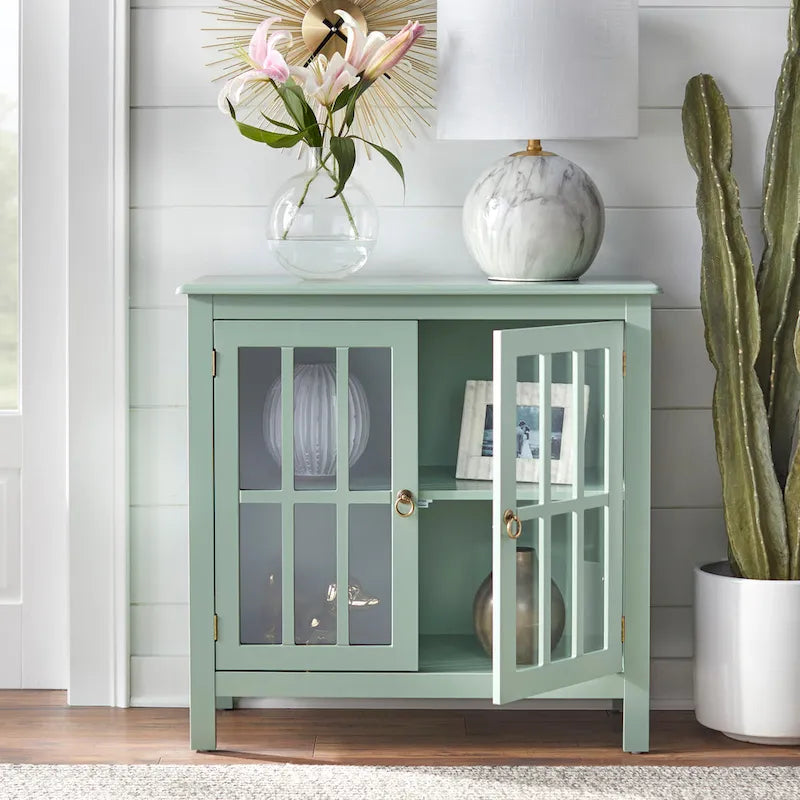 Portland 2-Door Glass Cabinet by Simple Living 7