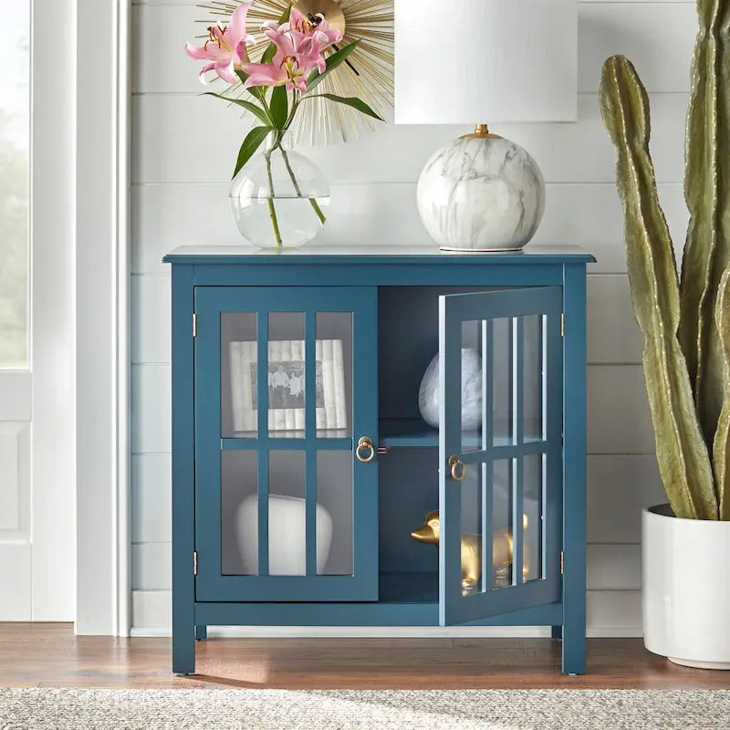 Portland 2-Door Glass Cabinet by Simple Living 11