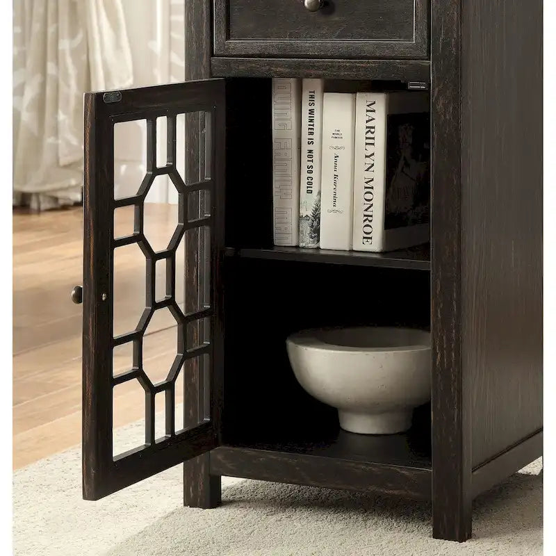 Emma 18-Inch Transitional Solid Wood Side Table with 1 Drawer by Furniture of America 8