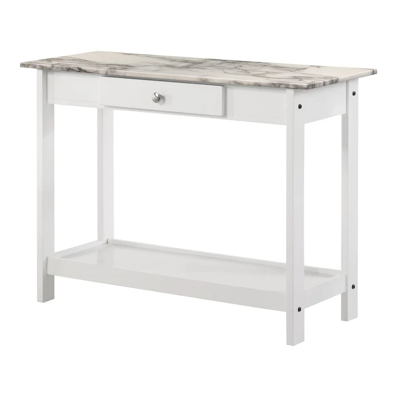 Denhour DH BASIC 4-Piece Open-Shelf Coffee Table Set with Drawer in Transitional Rubberwood 22