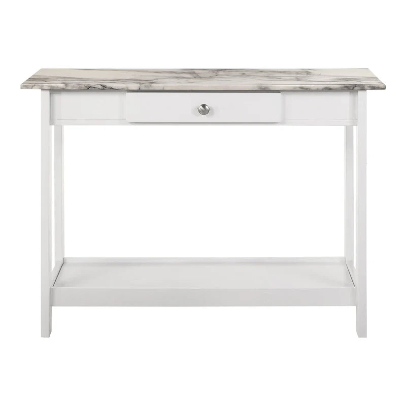 Denhour DH BASIC 4-Piece Open-Shelf Coffee Table Set with Drawer in Transitional Rubberwood 23