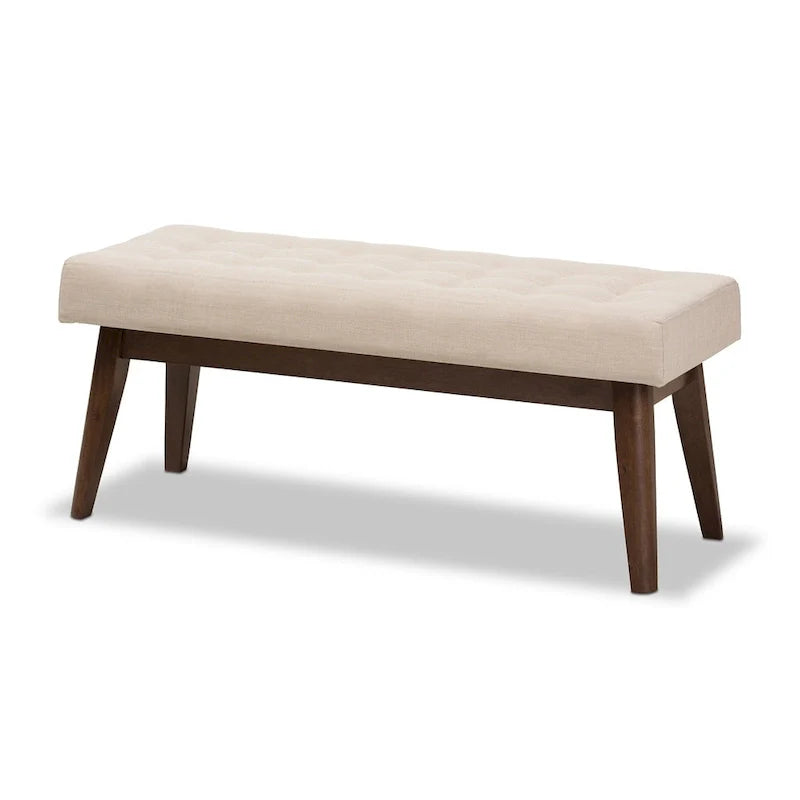 Baxton Studio Mid-Century Button-Tufted Fabric Bench 2