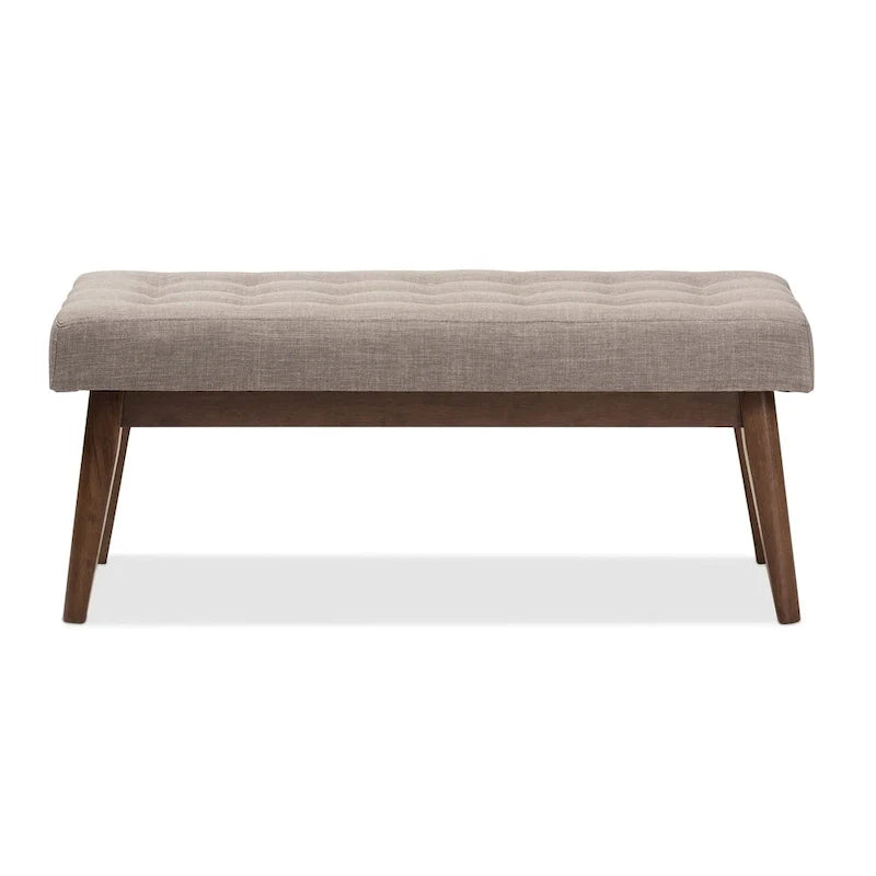 Baxton Studio Mid-Century Button-Tufted Fabric Bench 10