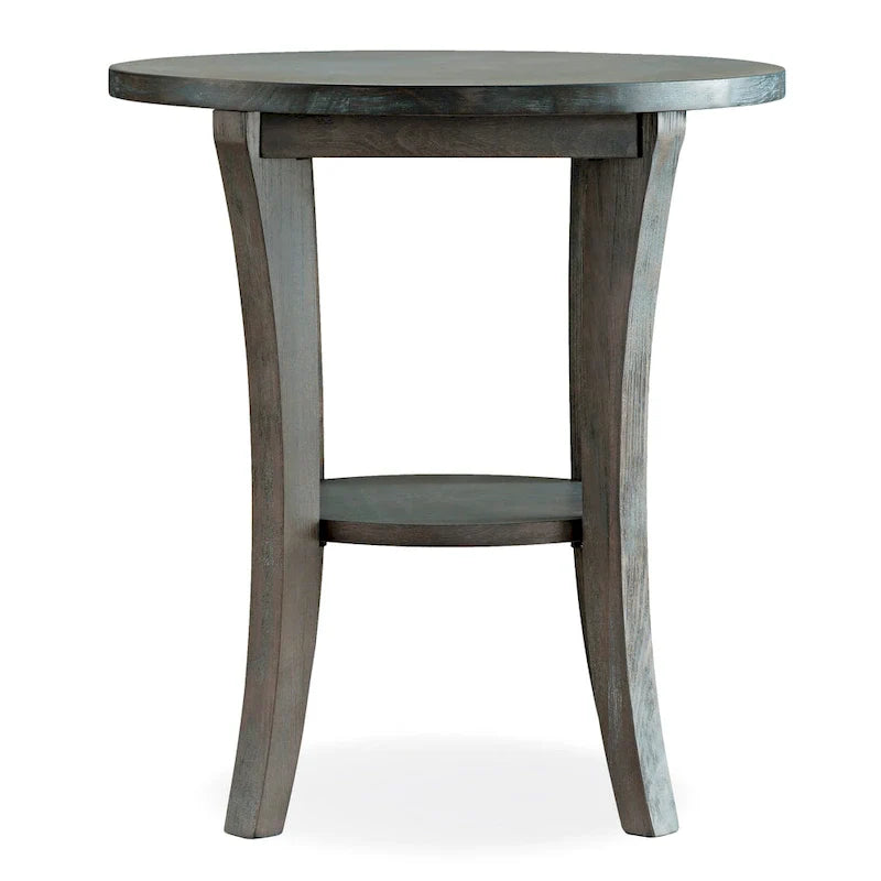 Round Side Table with Shelf and Solid Wood Construction 7