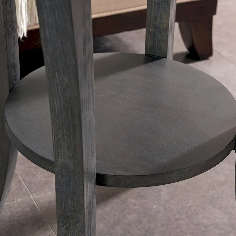 Leick Home Round Side Table Featuring a Convenient Shelf 8