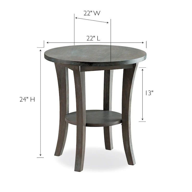 Leick Home Round Side Table Featuring a Convenient Shelf 9