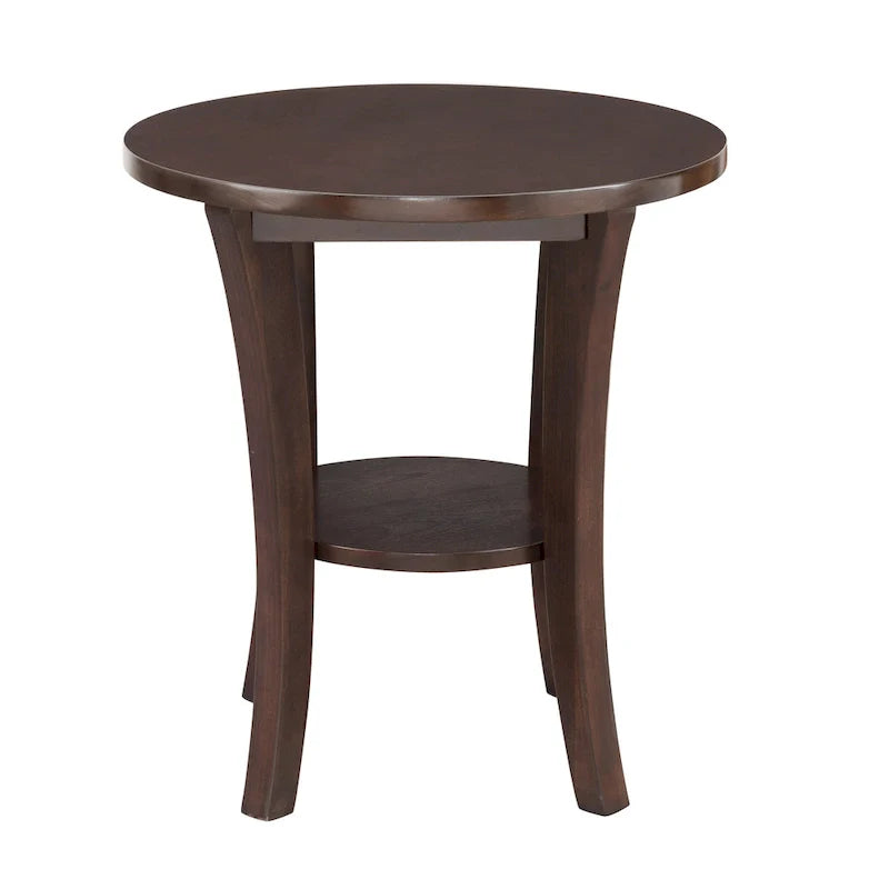 Leick Home Round Side Table Featuring a Convenient Shelf 13