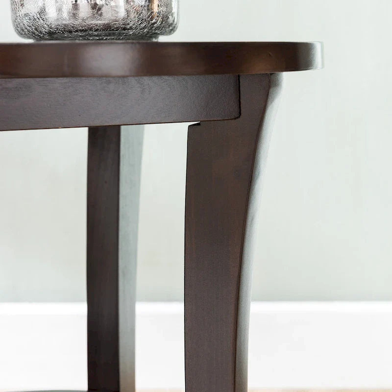 Leick Home Round Side Table Featuring a Convenient Shelf 14