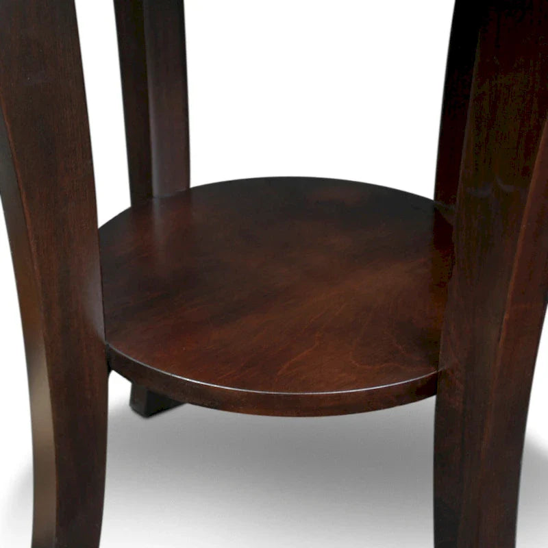 Leick Home Round Side Table Featuring a Convenient Shelf 16