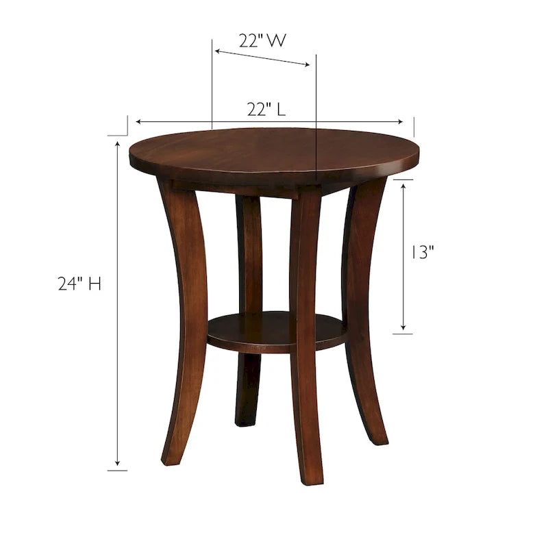 Leick Home Round Side Table Featuring a Convenient Shelf 18