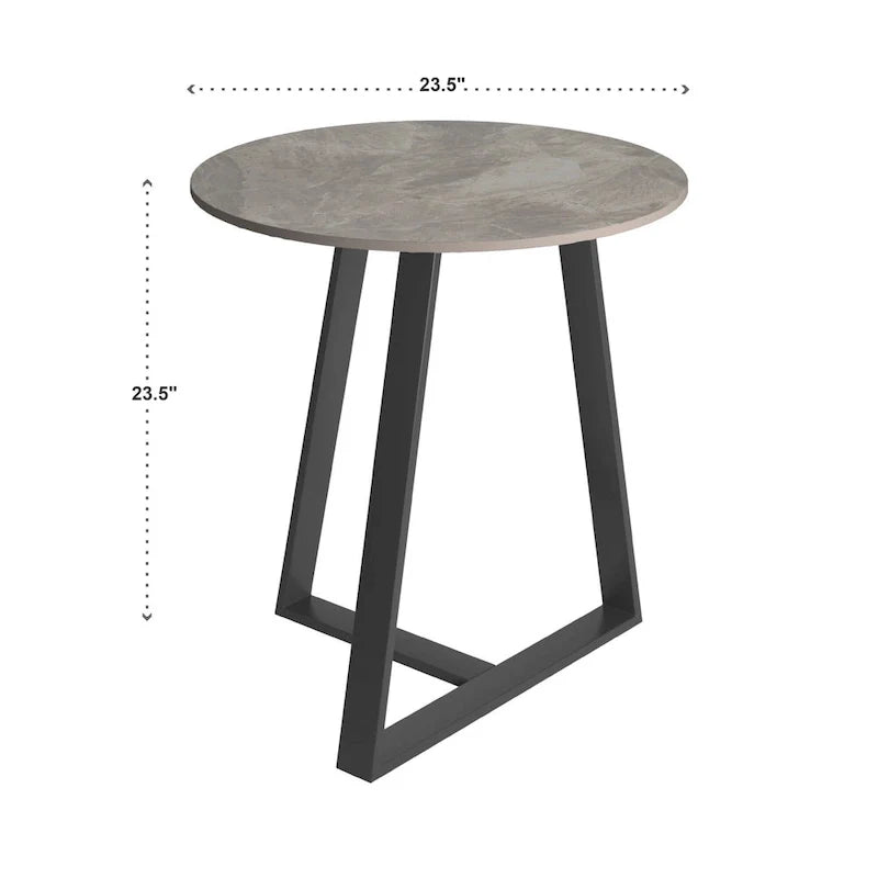 iNSPIRE Q Modern Jurmala Glossy Sintered Stone Tables with Grey Metal Base 5