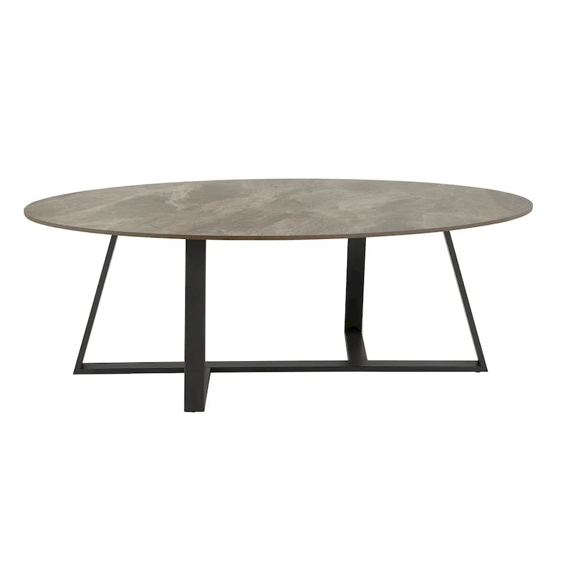 iNSPIRE Q Modern Jurmala Glossy Sintered Stone Tables with Grey Metal Base 8
