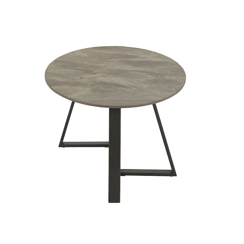 iNSPIRE Q Modern Jurmala Glossy Sintered Stone Tables with Grey Metal Base 9