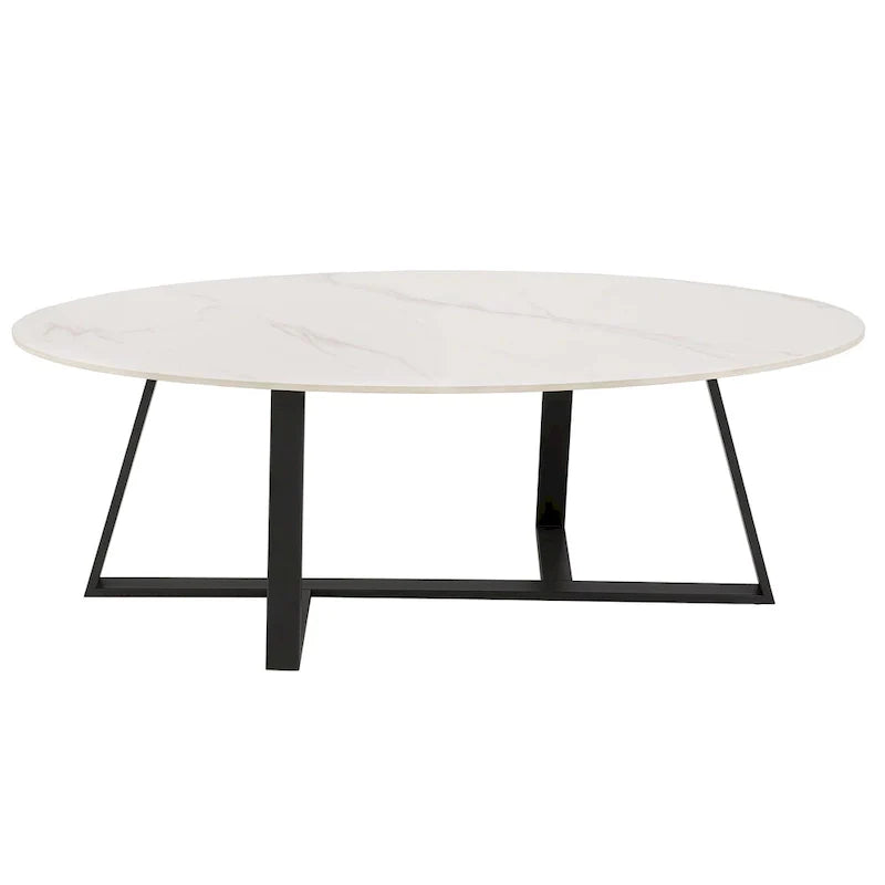 iNSPIRE Q Modern Jurmala Glossy Sintered Stone Tables with Grey Metal Base 17