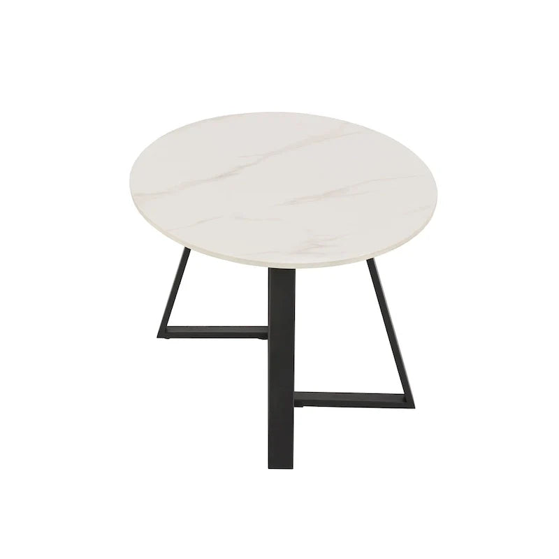 iNSPIRE Q Modern Jurmala Glossy Sintered Stone Tables with Grey Metal Base 18