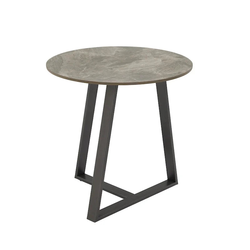 iNSPIRE Q Modern Jurmala Glossy Sintered Stone Tables with Grey Metal Base 22