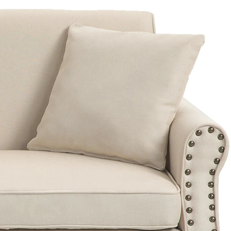 Upholstered Loveseat with Rolled Arms and 73 Nailhead Trim 24