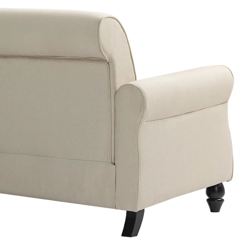 Upholstered Loveseat with Rolled Arms and 73 Nailhead Trim 25