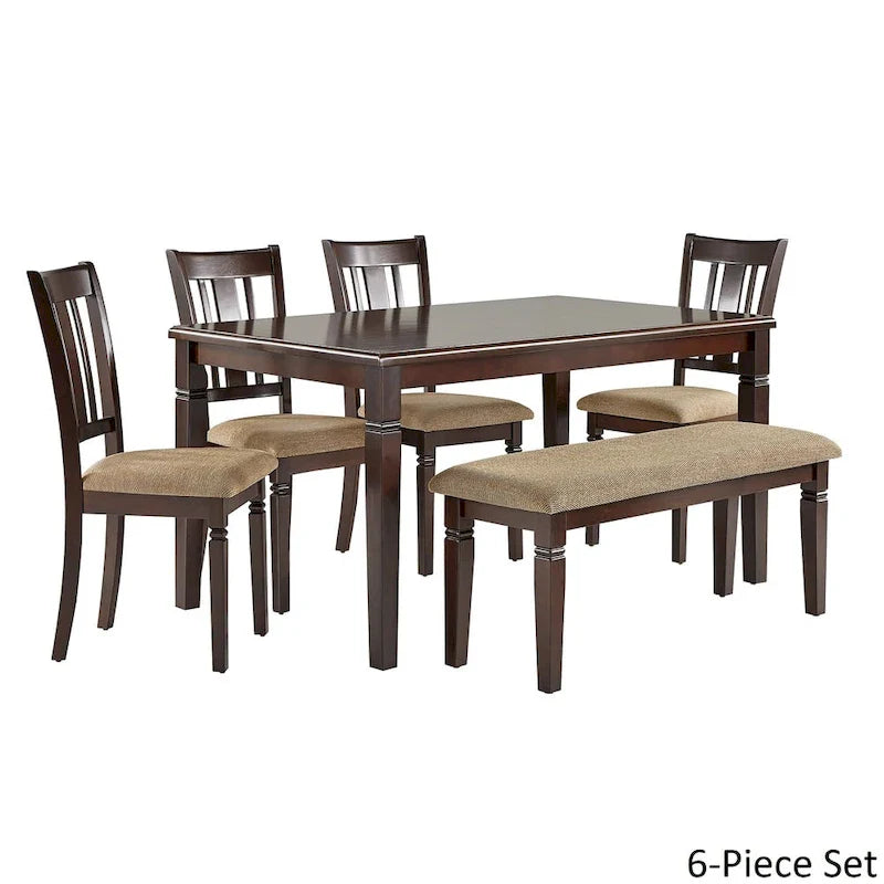 Dining Table Set with Upholstered Chairs and Bench for Kitchen and Dining Room 3