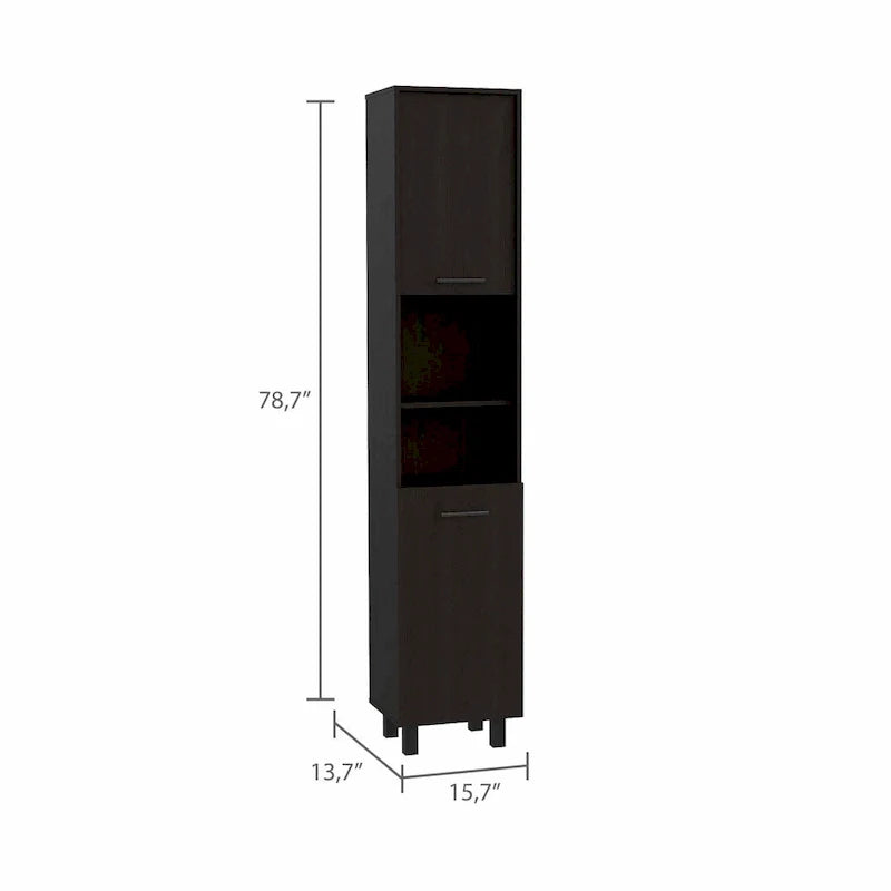 Elegant Tall Black Pantry Cabinet 3