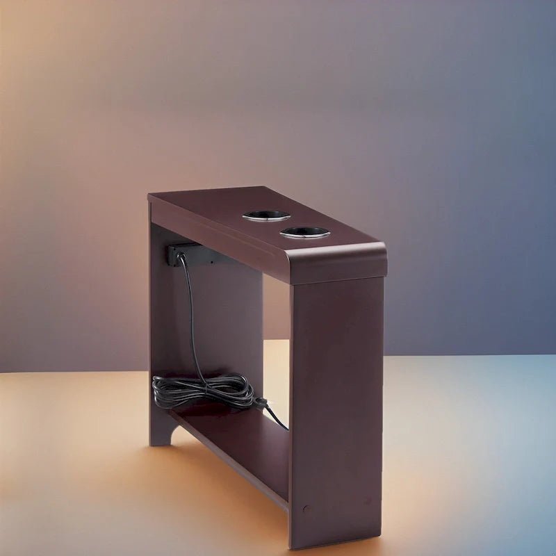 Compact Charging Side Table - Nightstand with Storage, Dual Power Outlets & USB Ports 23