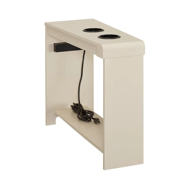 Compact Charging Side Table - Nightstand with Storage, Dual Power Outlets & USB Ports 15