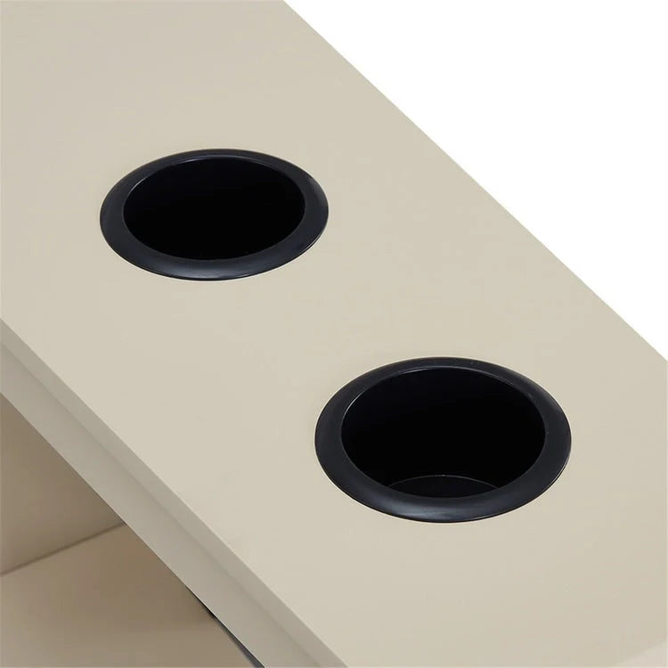 Compact Charging Side Table - Nightstand with Storage, Dual Power Outlets & USB Ports 17