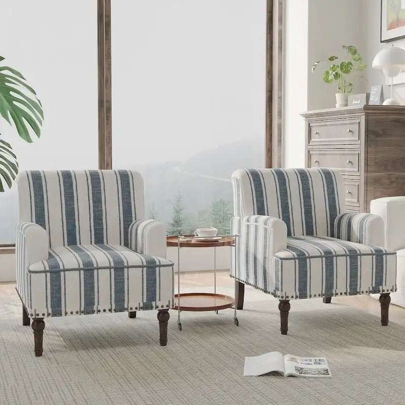 Contemporary Striped Armchairs 3