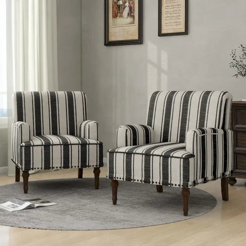 Contemporary Striped Armchairs 4