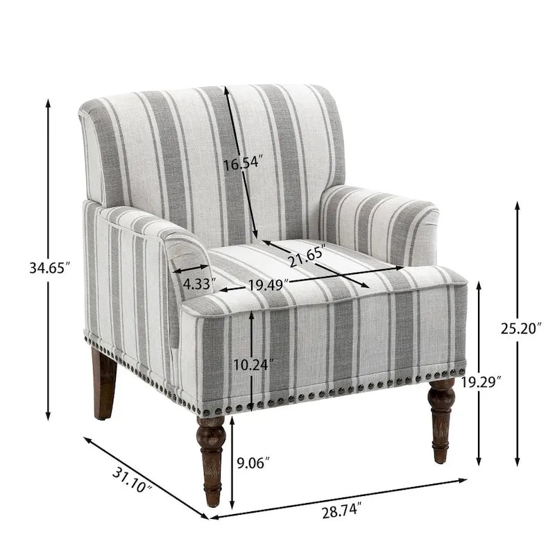 Contemporary Striped Armchairs 5