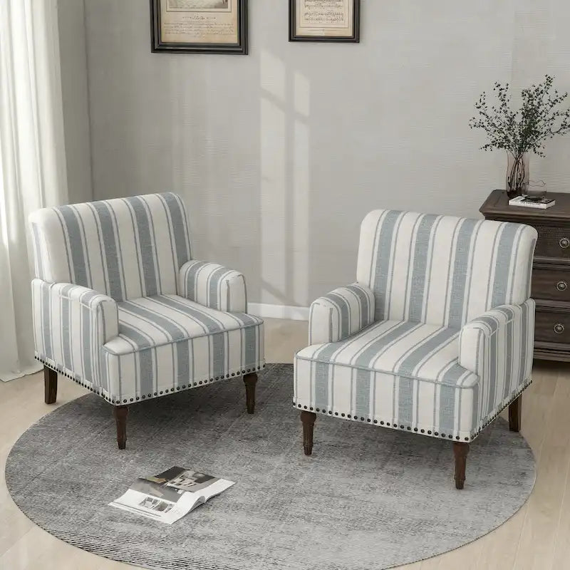 Contemporary Striped Armchairs 24
