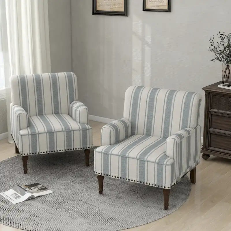 Contemporary Striped Armchairs 25