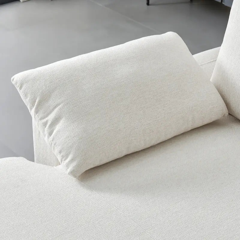 Chaise-Style L-Shaped Linen Sectional Sofa 3