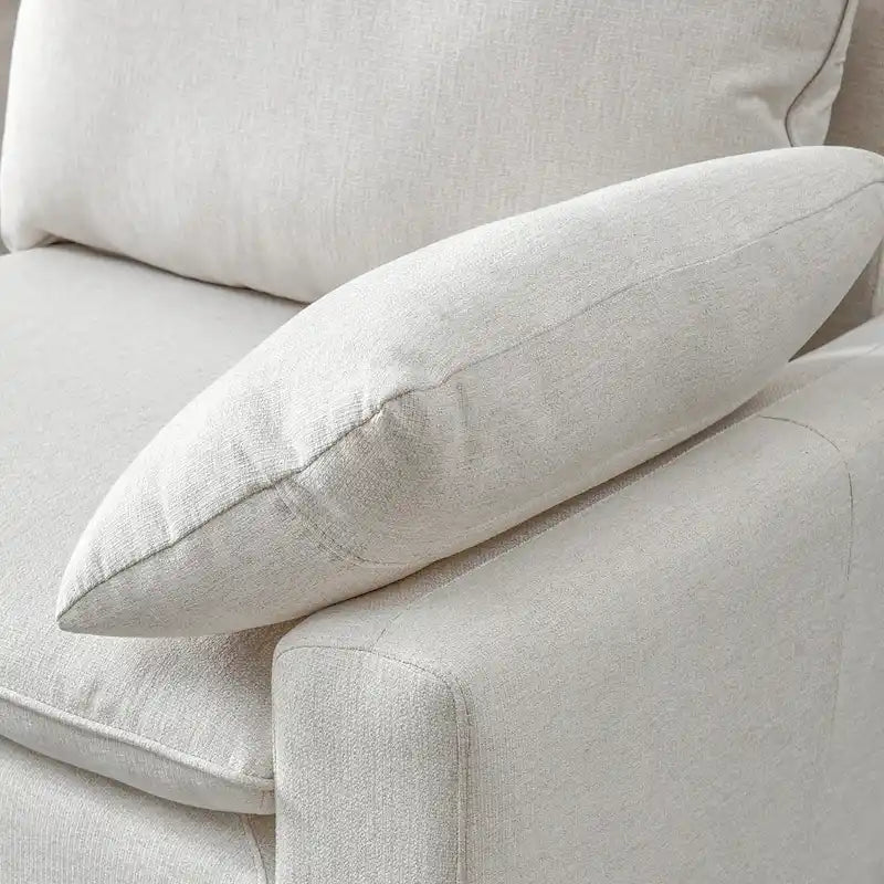 Chaise-Style L-Shaped Linen Sectional Sofa 5