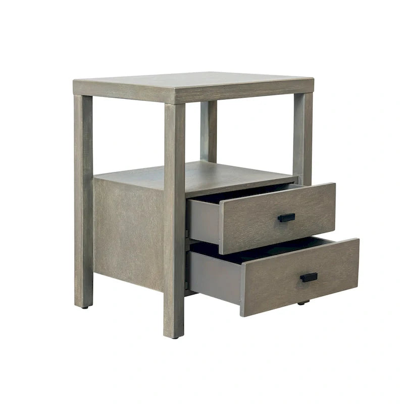 East at Main Solid Acacia Wood Storage End Table with Painted Finish 2