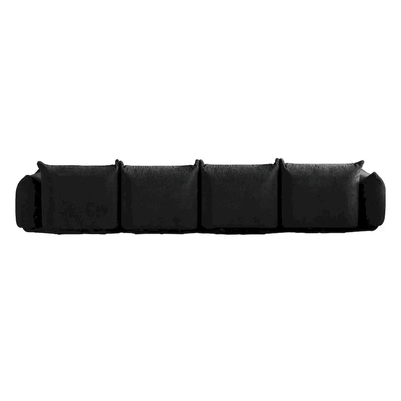 U-Shaped Chenille Fabric Sectional Sofa for 4 with 2 Matching Ottomans 4
