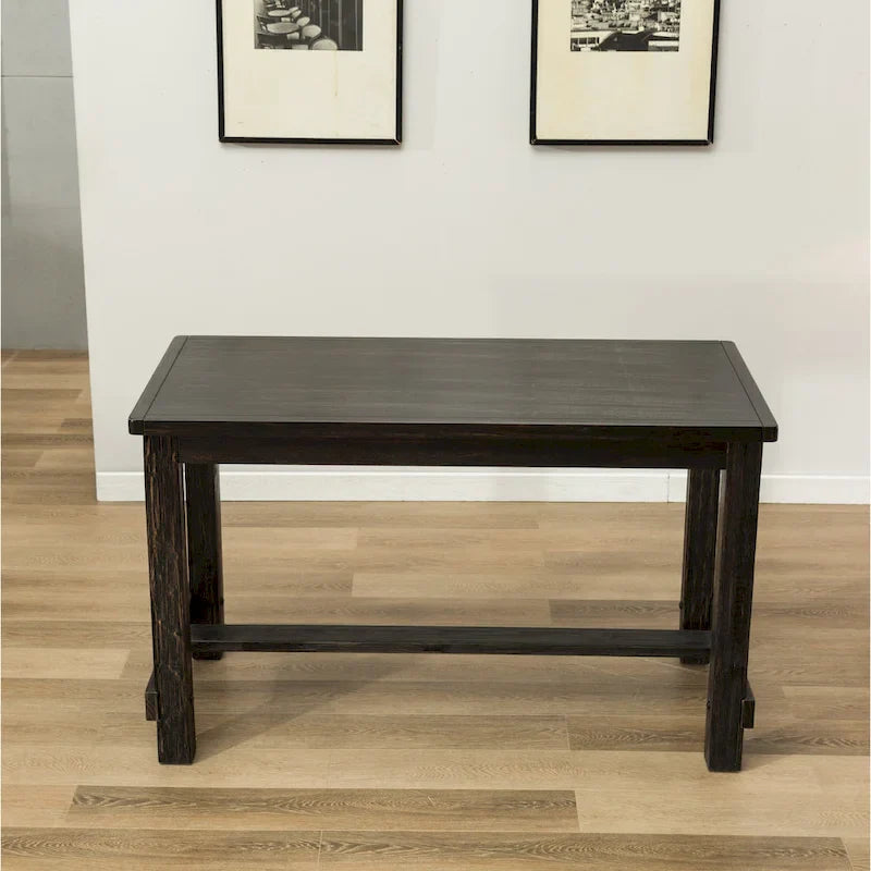 Roundhill Furniture Leviton 5-Piece Counter Height Dining Set in Antique Black Wood Finish 3
