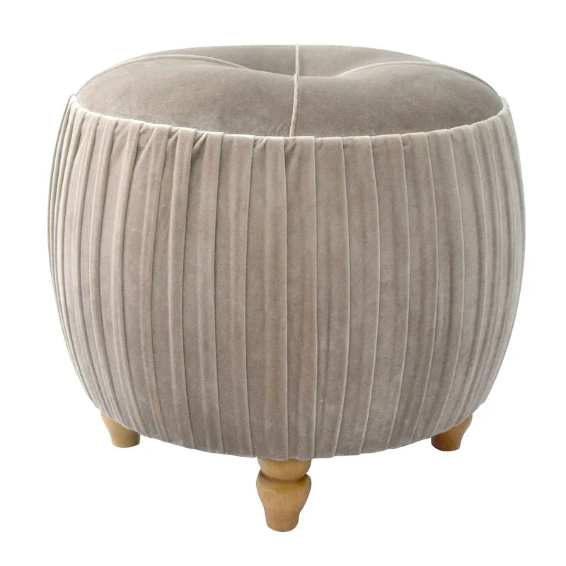 Small Round Velvet Ottoman by Helena 16