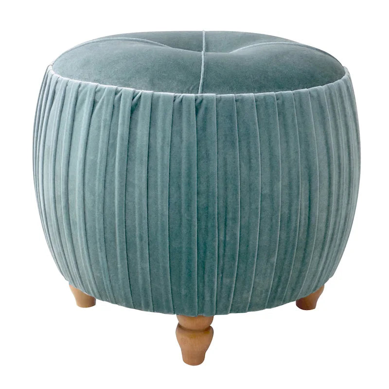 Small Round Velvet Ottoman by Helena 3