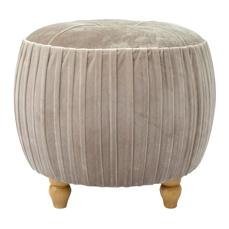 Small Round Velvet Ottoman by Helena 9