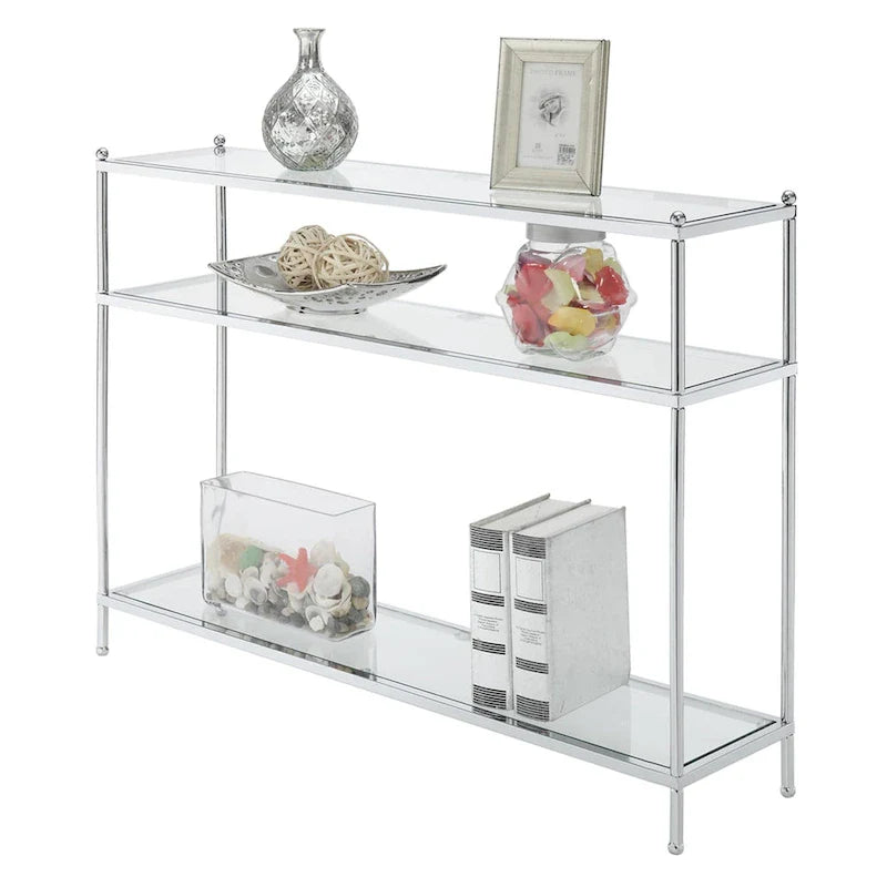 Royal Crest 3-Tier Glass Console Table by Convenience Concepts 3