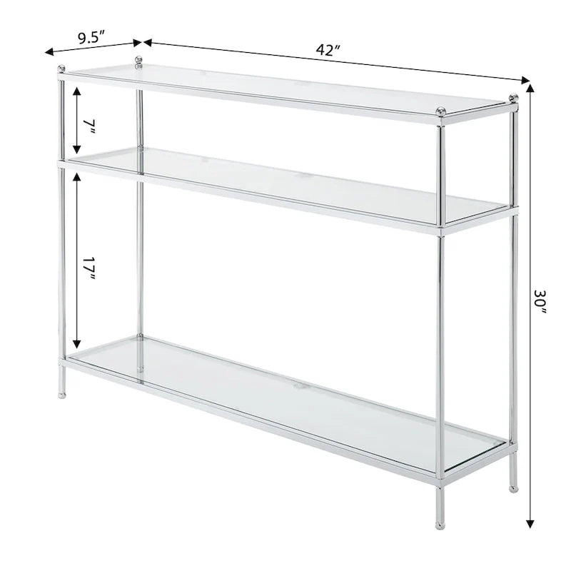 Royal Crest 3-Tier Glass Console Table by Convenience Concepts 4