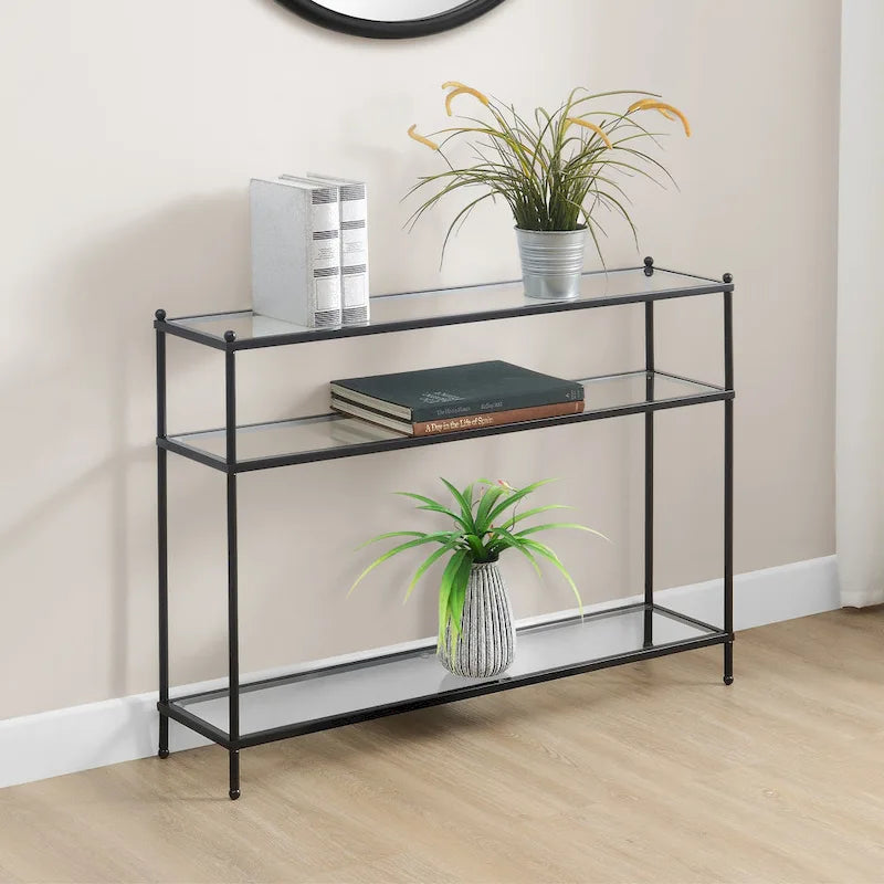Royal Crest 3-Tier Glass Console Table by Convenience Concepts 5