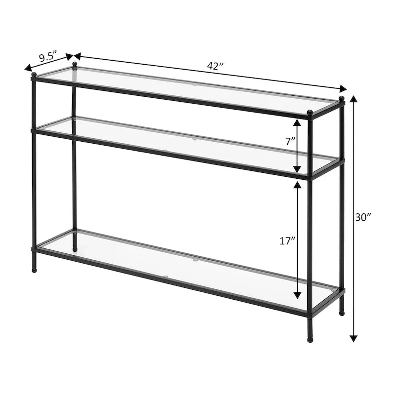 Royal Crest 3-Tier Glass Console Table by Convenience Concepts 8