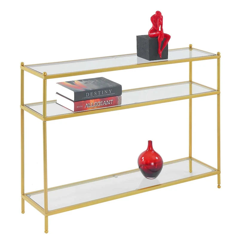 Royal Crest 3-Tier Glass Console Table by Convenience Concepts 10