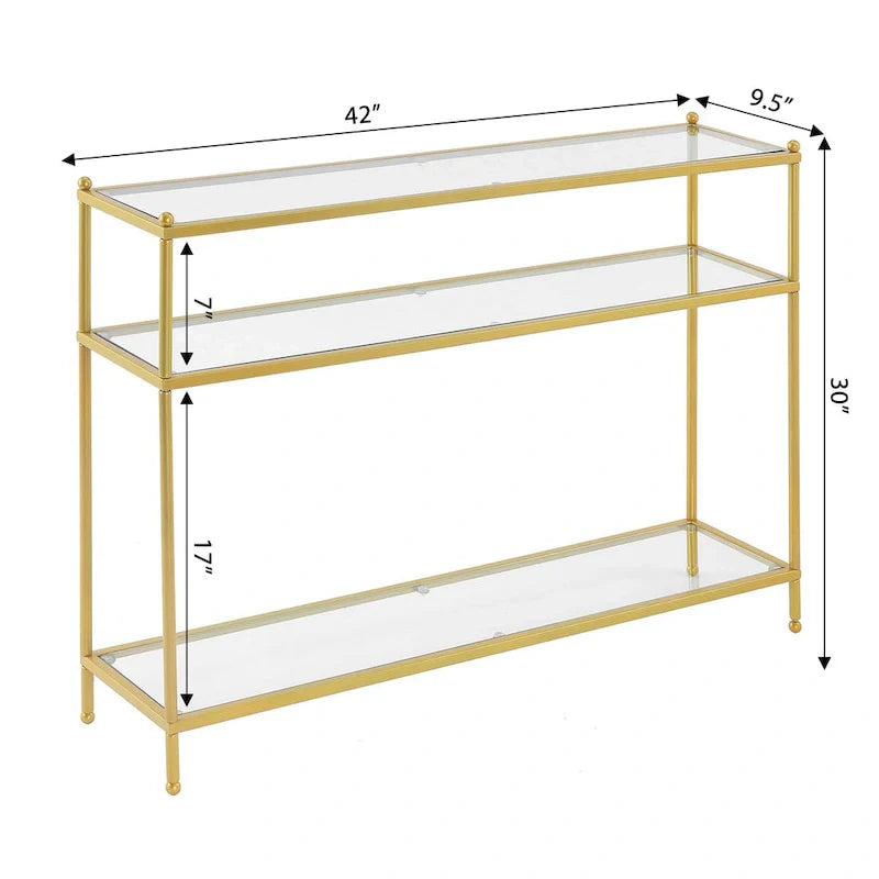 Royal Crest 3-Tier Glass Console Table by Convenience Concepts 12