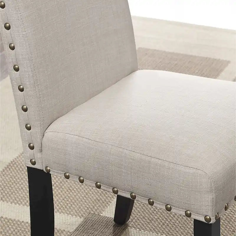 Round Dining Table Set with 4 Upholstered Chairs and Pedestal Base 13