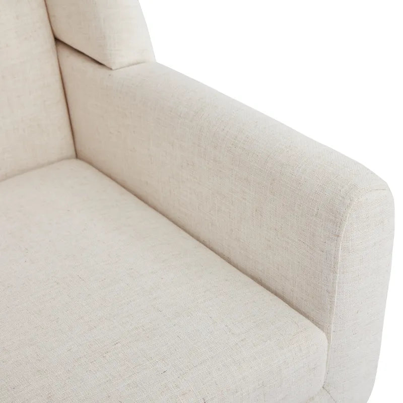 HUIMO Fabric Accent Chair and Ottoman Set - Available in Grey, Beige, Blue, and Dark Teal 7